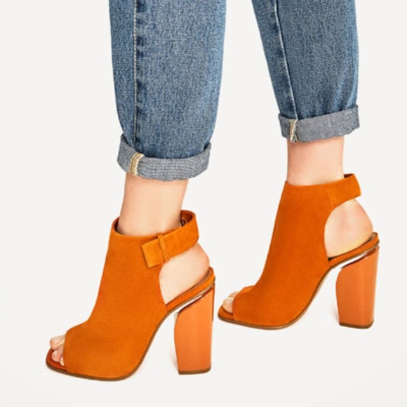 zara orange boots